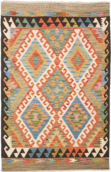 Tappeto Kilim Afghanistan Geometrico Multicolore Vivace 103x158 Cm
