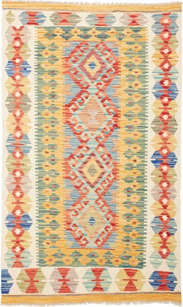 Tappeto Kilim Afghanistan Geometrico Multicolore Vivace 98x162 Cm