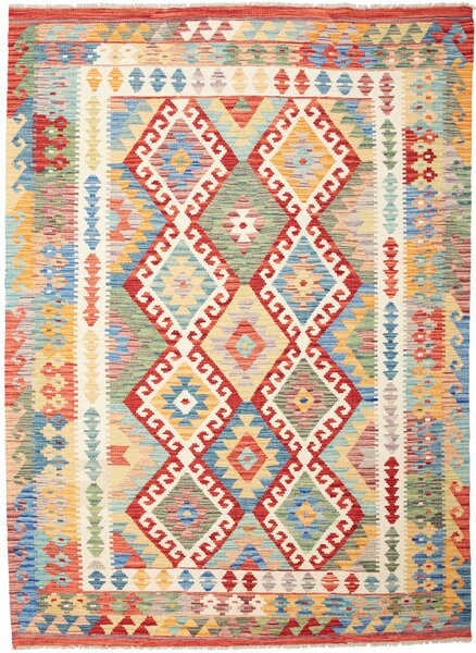 Tappeto Kilim Afghanistan Geometrico Multicolore Vivace 171x236 Cm