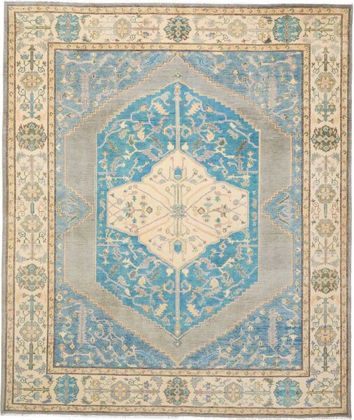 Tappeto Zigler Fine Pakistan Medaglione Azzurro Beige 248x290 Cm