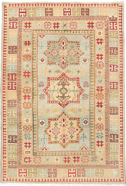 Tappeto Kazak Afghanistan Astratto Azzurro Beige 119x175 Cm
