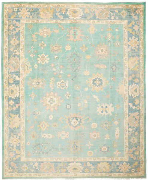 Tappeto Zigler Pakistan Floreale Verde Acqua Blu 244x298 Cm
