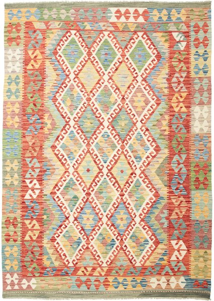 Tappeto Kilim Afghanistan Geometrico Multicolore Vivace 170x237 Cm