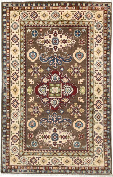 Tappeto Kazak Afghanistan Geometrico Marrone Beige 119x187 Cm
