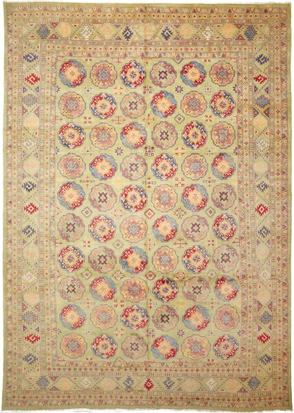 Tappeto Zigler Pakistan Astratto Verde Pistacchio Rosso 300x428 Cm