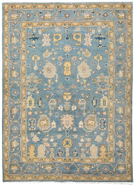Tappeto Zigler Pakistan Floreale Azzurro Beige 174x240 Cm