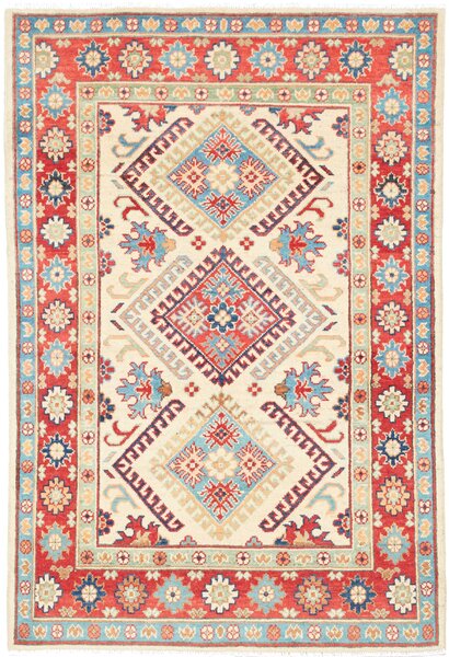 Tappeto Kazak Pakistan Astratto Crema Rosso 101x152 Cm