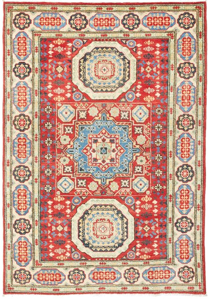 Tappeto Kazak Pakistan Astratto Rosso Blu 119x173 Cm