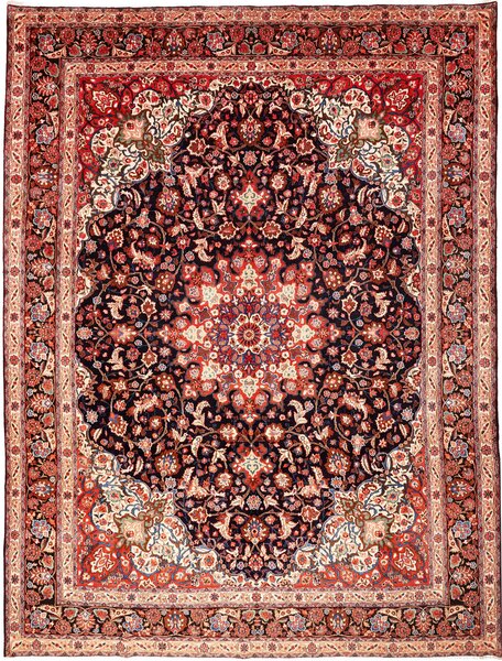 Tappeto Moud Persia Medaglione Blu Rosso 310x410 Cm