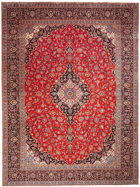 Tappeto Ardakan Persia Medaglione Rosso Nero 295x398 Cm