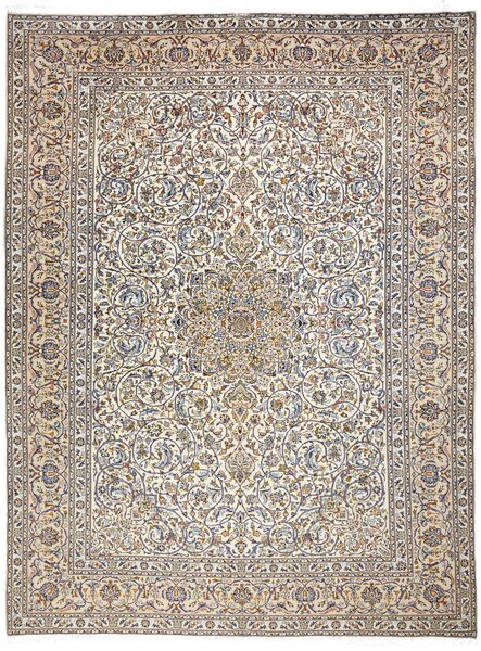 Tappeto Kashan Persia Medaglione Avorio Blu 297x393 Cm