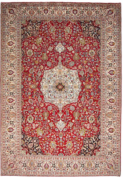Tappeto Ardakan Persia Medaglione Rosso Avorio 246x357 Cm