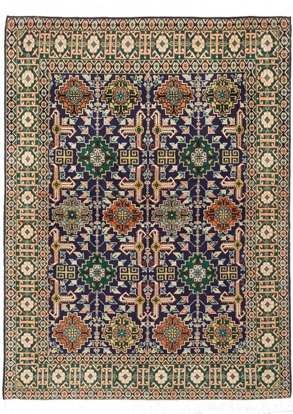 Tappeto Tabriz Persia Geometrico Blu Arancione 100x138 Cm