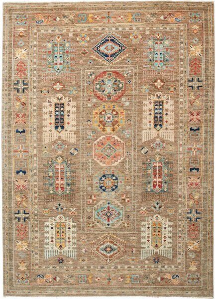 Tappeto Tribal Pakistan Astratto Terra Policromo 169x236 Cm