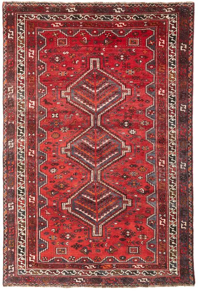 Tappeto Shiraz Persia Geometrico Rosso Blu 168x250 Cm