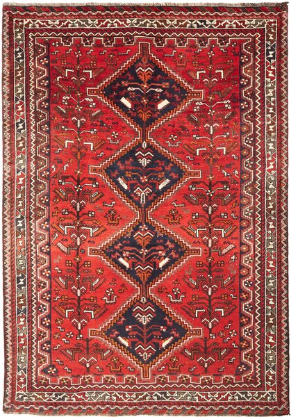 Tappeto Shiraz Persia Astratto Rosso Blu 180x260 Cm