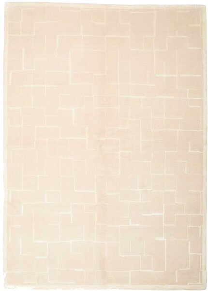 Tappeto Nepal Fine Nepal Geometrico Ecru Beige 170x240 Cm