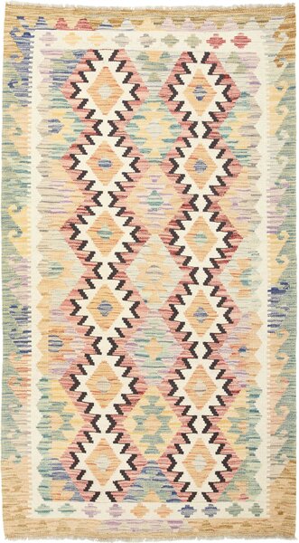 Tappeto Kilim Afghanistan Astratto Multicolor Pastello 104x187 Cm