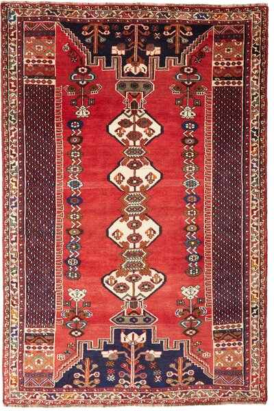 Tappeto Shiraz Persia Geometrico Rosso Blu 160x240 Cm