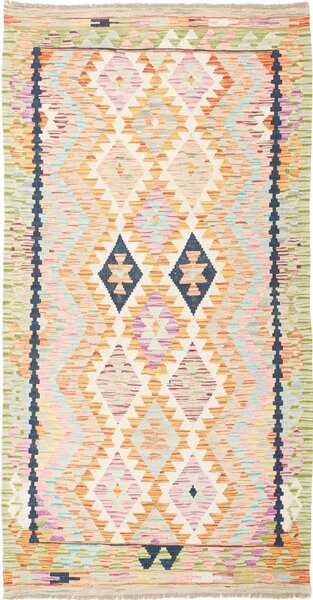 Tappeto Kilim Afghanistan Geometrico Multicolore Pastello 101x196 Cm