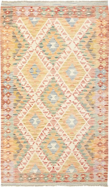 Tappeto Kilim Afghanistan Geometrico Beige Rosso 108x187 Cm