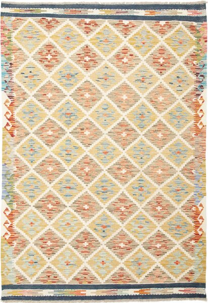 Tappeto Kilim Afghanistan Astratto Multicolore Pastello 130x184 Cm