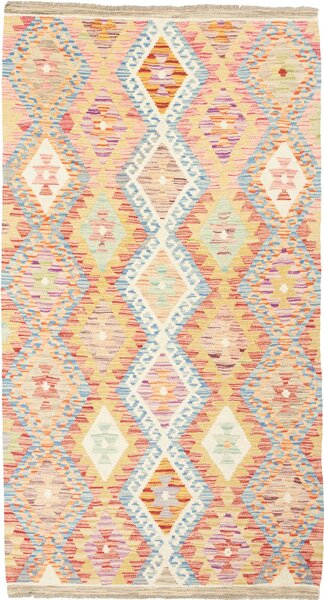 Tappeto Kilim Afghanistan Geometrico Multicolore Pastello 106x196 Cm