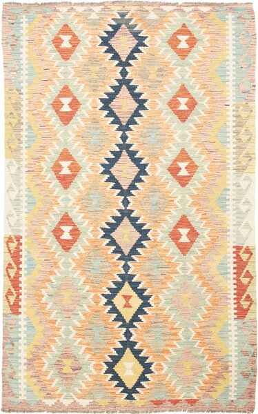 Tappeto Kilim Afghanistan Geometrico Pastello Arancio 118x190 Cm