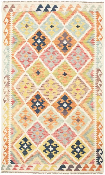 Tappeto Kilim Afghanistan Geometrico Multicolore Crema 120x197 Cm