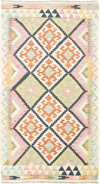 Tappeto Kilim Afghanistan Astratto Avorio Pastello 98x183 Cm