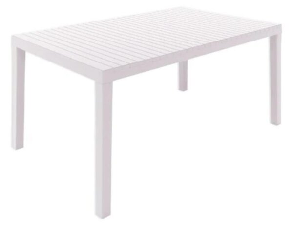 Tavolo da giardino Palau struttura e superficie in polipropilene bianco per 6 persone 150x90cm
