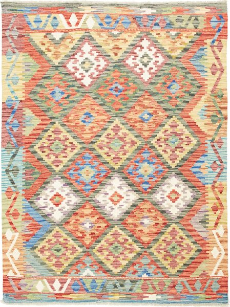 Tappeto Kilim Afghanistan Geometrico Multicolore Vivace 130x173 Cm