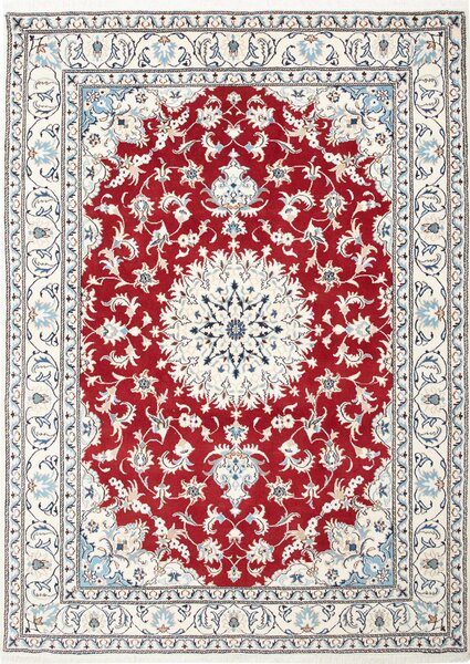 Tappeto Nain Kashmar Persia Medaglione Rosso Crema 170x235 Cm