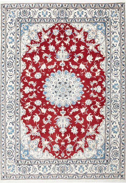 Tappeto Nain Kashmar Persia Medaglione Rosso Crema 170x235 Cm