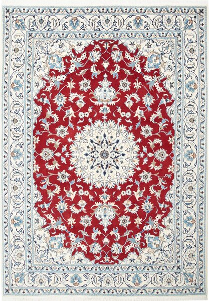 Tappeto Nain Kashmar Persia Medaglione Rosso Avorio 170x240 Cm