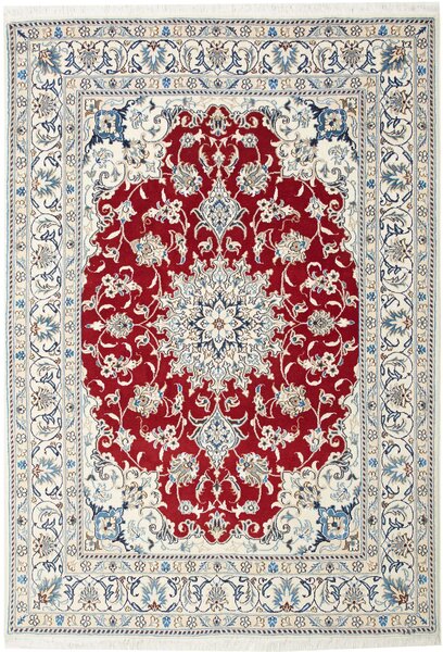 Tappeto Nain Kashmar Persia Medaglione Rosso Crema 148x210 Cm