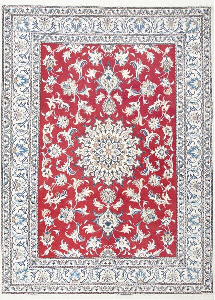 Tappeto Nain Kashmar Persia Medaglione Rosso Crema 150x203 Cm