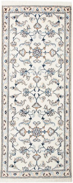 Tappeto Nain Kashmar Persia Floreale Crema Azzurro 80x198 Cm