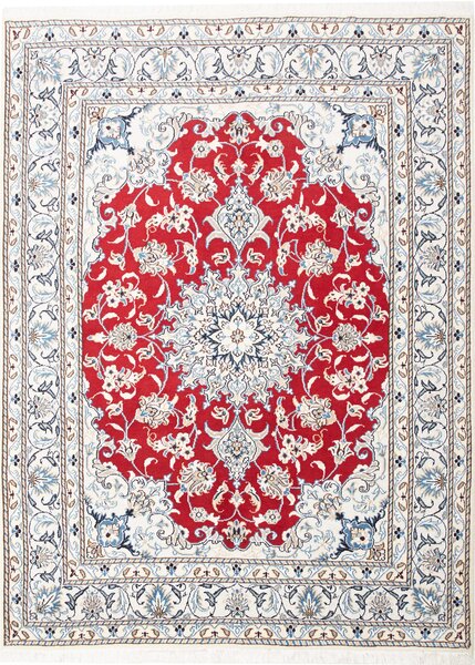Tappeto Nain Kashmar Persia Medaglione Rosso Crema 148x202 Cm