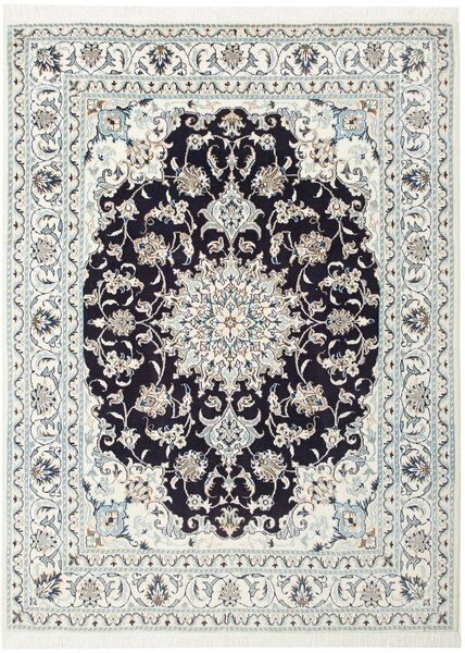 Tappeto Nain Kashmar Persia Medaglione Blu Scuro Crema 150x205 Cm