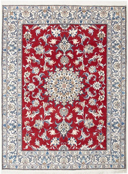 Tappeto Nain Kashmar Persia Medaglione Rosso Crema 150x188 Cm