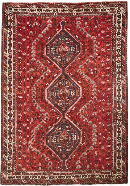 Tappeto Shiraz Persia Astratto Rosso Blu 210x297 Cm