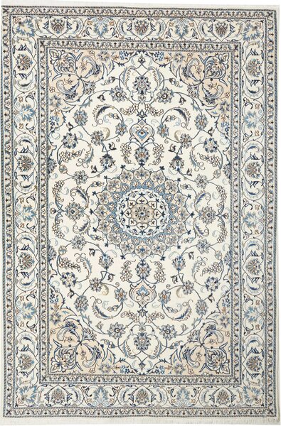Tappeto Nain Kashmar Persia Medaglione Crema Blu 205x305 Cm