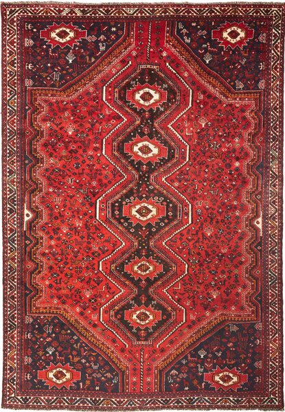 Tappeto Shiraz Persia Geometrico Rosso Indaco 235x337 Cm
