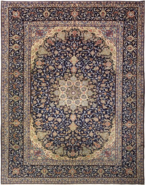 Tappeto Nadjafabad Persia Medaglione Blu Crema 300x400 Cm