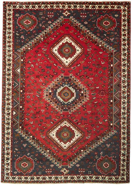Tappeto Shiraz Persia Geometrico Rosso Blu 220x308 Cm