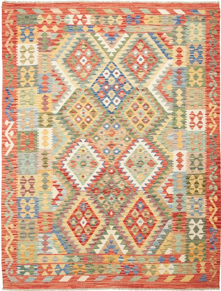 Tappeto Kilim Afghanistan Geometrico Multicolore Rosso 183x243 Cm