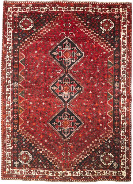 Tappeto Shiraz Persia Astratto Rosso Nero 225x310 Cm