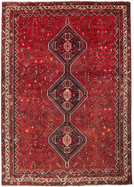 Tappeto Shiraz Persia Medaglione Rosso Blu Scuro 227x320 Cm