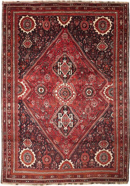 Tappeto Shiraz Persia Geometrico Rosso Blu 218x308 Cm